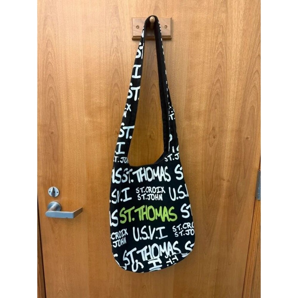 Large crossbody vacation hobo US Virgin islands black green